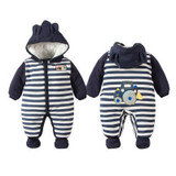 2018 Newborn Rompers Winter cotton Thick Warm Baby boy girl Clothes baby Long Sleeve Hooded Jumpsuit Kids Outwear for 0-24M