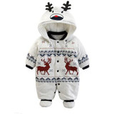 2018 Newborn Rompers Winter cotton Thick Warm Baby boy girl Clothes baby Long Sleeve Hooded Jumpsuit Kids Outwear for 0-24M
