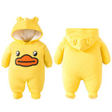 2018 Newborn Rompers Winter cotton Thick Warm Baby boy girl Clothes baby Long Sleeve Hooded Jumpsuit Kids Outwear for 0-24M