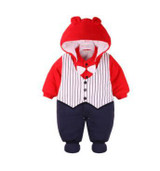 2018 Newborn Rompers Winter cotton Thick Warm Baby boy girl Clothes baby Long Sleeve Hooded Jumpsuit Kids Outwear for 0-24M