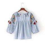 2018 New Women vintage embroidery loose slim kimono blouse shirts tassel two colors Casual Blusas Femininas tops LS1372