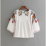 2018 New Women vintage embroidery loose slim kimono blouse shirts tassel two colors Casual Blusas Femininas tops LS1372
