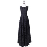 2018 New Women Summer Dress Elegant Vintage Black White Organza Sleeveless Long Beach Maxi Dress Sundress Vestidos De Festa