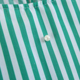 2018 New women elegant pearls beading striped shirt flare sleeve O neck Blouses ladies summer brand casual tops Tees blusas