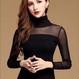 2018 New Women Blouse Shirt Elegant Long Sleeve Turtleneck Shirt Women Top Lace Blouse Tops For Women Plus Size Female Blusas