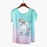 2018 New Unicorn T-shirt For Women Kawaii Fashion Printed Tshirt Female Funny T Shirt Summer Top Tee M-XL