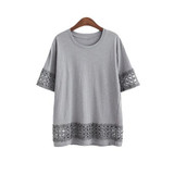 2018 New Summer Women T-Shirt O-neck Casual Loose Lace Crochet Embroidery Hollow Out Tee Shirt Blusas Big Size