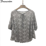 2018 New Summer Women Blouses Plus Size Tunic 5XL 6XL Fashion Shirt Women's Blouse Floral Loose Half Sleeve Top Female Clothing