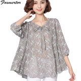 2018 New Summer Women Blouses Plus Size Tunic 5XL 6XL Fashion Shirt Women's Blouse Floral Loose Half Sleeve Top Female Clothing