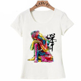 2018 new Summer fashion women's Tops fine Buddha printed T-Shirt Colorful zen design casual T Shirt beautiful cute girl Tees