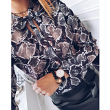 Trendy 2018 Autumn Women’s Sexy Chiffon Blouses - Casual Printed Shirts & Loose Tops for Effortless Style