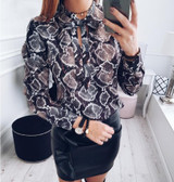 Trendy 2018 Autumn Women’s Sexy Chiffon Blouses - Casual Printed Shirts & Loose Tops for Effortless Style