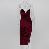 Trendy 2017 Winter Off-The-Shoulder Bodycon Midi Dress for Women – Sexy Strapless Velvet Bandage Dress in S, M, L Sizes