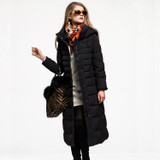 2023 Women's Winter Warm Long Down Jacket - Plus Size Hooded, Thick Quality White Duck Down for Ultimate Comfort