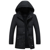 Men's Plus Size Waterproof Down Jacket - 2017 Long Hooded Winter Parka for Casual Style and Warmth