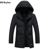Men's Plus Size Waterproof Down Jacket - 2017 Long Hooded Winter Parka for Casual Style and Warmth