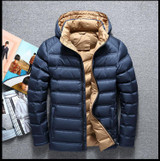 Men's 2017 Winter Fashion Casual Thin Hooded Down Jacket - High-Quality Warm Outerwear in Large Sizes 3XL & 4XL