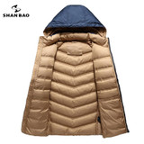 Men's 2017 Winter Fashion Casual Thin Hooded Down Jacket - High-Quality Warm Outerwear in Large Sizes 3XL & 4XL