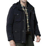 AFS Jeep Men’s Long Winter Down Jacket – 2017 Fashion Loose Fit Cotton Coat with Free Shipping