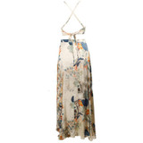Floral Print Women’s Summer Maxi Dress - Trendy 2 Piece Halterneck Backless Boho Style for Beach Parties and Casual Outings