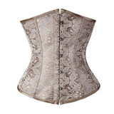 Floral Vintage Underbust Corset Waist Trainer Top for GOTH Style - Plus Size Lace-Up Bustiers S-2XL - Check Our Size Chart for Perfect Fit