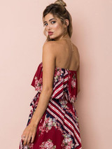 Trendy Floral Off-Shoulder Tops with Stylish Split-Side Skirt Sets for Ultimate Summer Fashion
