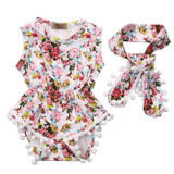Adorable Floral Baby Girls Romper Jumpsuit Sunsuit with Tassels | Stylish One-Piece Outfit for Newborns and Infants (0-24 Months)