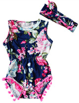 Adorable Floral Baby Girls Romper Jumpsuit Sunsuit with Tassels | Stylish One-Piece Outfit for Newborns and Infants (0-24 Months)