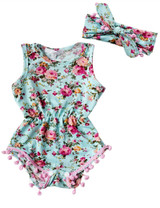 Adorable Floral Baby Girls Romper Jumpsuit Sunsuit with Tassels | Stylish One-Piece Outfit for Newborns and Infants (0-24 Months)