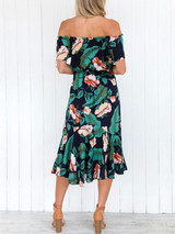 Boho Chic Floral Off-Shoulder Dress for Summer Style