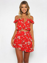Trendy Floral Off-Shoulder Tops with Flattering Skirt Sets for Stylish Women