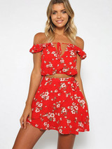 Trendy Floral Off-Shoulder Tops with Flattering Skirt Sets for Stylish Women