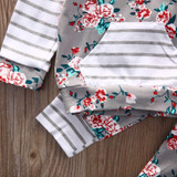 Floral 2-Piece Infant Clothing Set for Newborns to 24 Months - Long Sleeve Hooded Shirt and Pants for Baby Boys and Girls