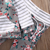 Adorable Floral Stripe Hooded Outfit Set for Newborn Baby Girls - 2 Piece Clothing Set AU