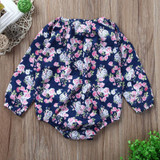 Adorable Floral Long Sleeve Newborn Baby Girl Romper Jumpsuit - Cute Infant Outfit for 0-24 Months