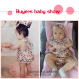Floral Baby Girl Summer Outfit Set - Cotton Newborn Romper, Headband, and Shoes for Infant Photography - 3-Piece Baby Clothes Set