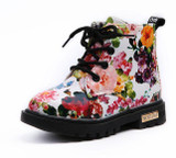 Trendy Floral Patent Leather Martin Boots for Kids - Adorable Baby and Toddler Fall Footwear 2023