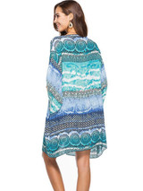 Stylish Floral Long Sleeve Beach Cover-Up Top for Summer Fashion