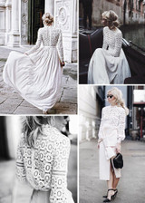Elegant Floral Lace Blouse with Trendy Lantern Sleeves for a Chic Look
