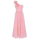 Girls Floral Ball Gown Dress - Elegant Chiffon Maxi Dress for Kids 4-14Y | Perfect for Weddings, Parties, and Bridesmaid Events