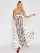 Floral Halterneck Backless Maxi Dresses for Effortless Summer Style and Comfort