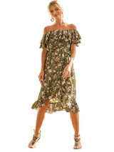 Bohemian Floral Off-Shoulder Falbala Dress for Summer Style