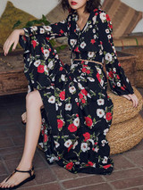 Floral Flared Sleeve Tops with Elegant Long Skirts for Stylish Outfits