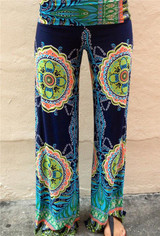 Floral Plus Size Wide Leg Harem Pants - High Waist Loose Palazzo Trousers for Women - Comfortable Beach Wear