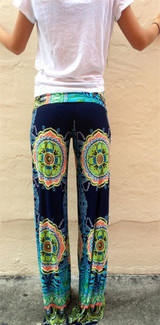 Floral Plus Size Wide Leg Harem Pants - High Waist Loose Palazzo Trousers for Women - Comfortable Beach Wear