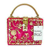 Floral Crystal Evening Clutch Bag for Women - Elegant Silver Hardcase Crossbody Totes and Acrylic Handbags