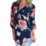 Stylish Floral Long Sleeve Blouse for Women - Loose Fit Casual Autumn Winter Work Top - Plus Size Tunic Shirt 2XL
