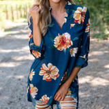 Stylish Floral Long Sleeve Blouse for Women - Loose Fit Casual Autumn Winter Work Top - Plus Size Tunic Shirt 2XL