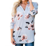 Stylish Floral Long Sleeve Blouse for Women - Loose Fit Casual Autumn Winter Work Top - Plus Size Tunic Shirt 2XL