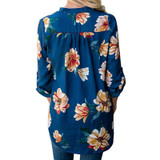 Stylish Floral Long Sleeve Blouse for Women - Loose Fit Casual Autumn Winter Work Top - Plus Size Tunic Shirt 2XL